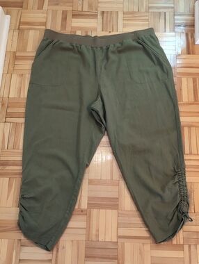 Ellen Tracy Linen Olive Pants Size 2X